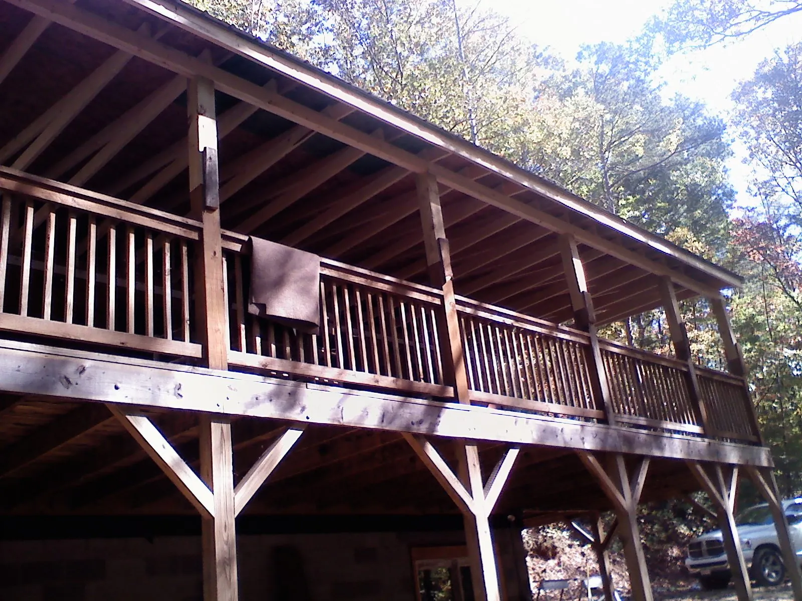 Timber framing under a new elevated porch and deck — Roof Leak Repair in Matawan by Roofing Brothers